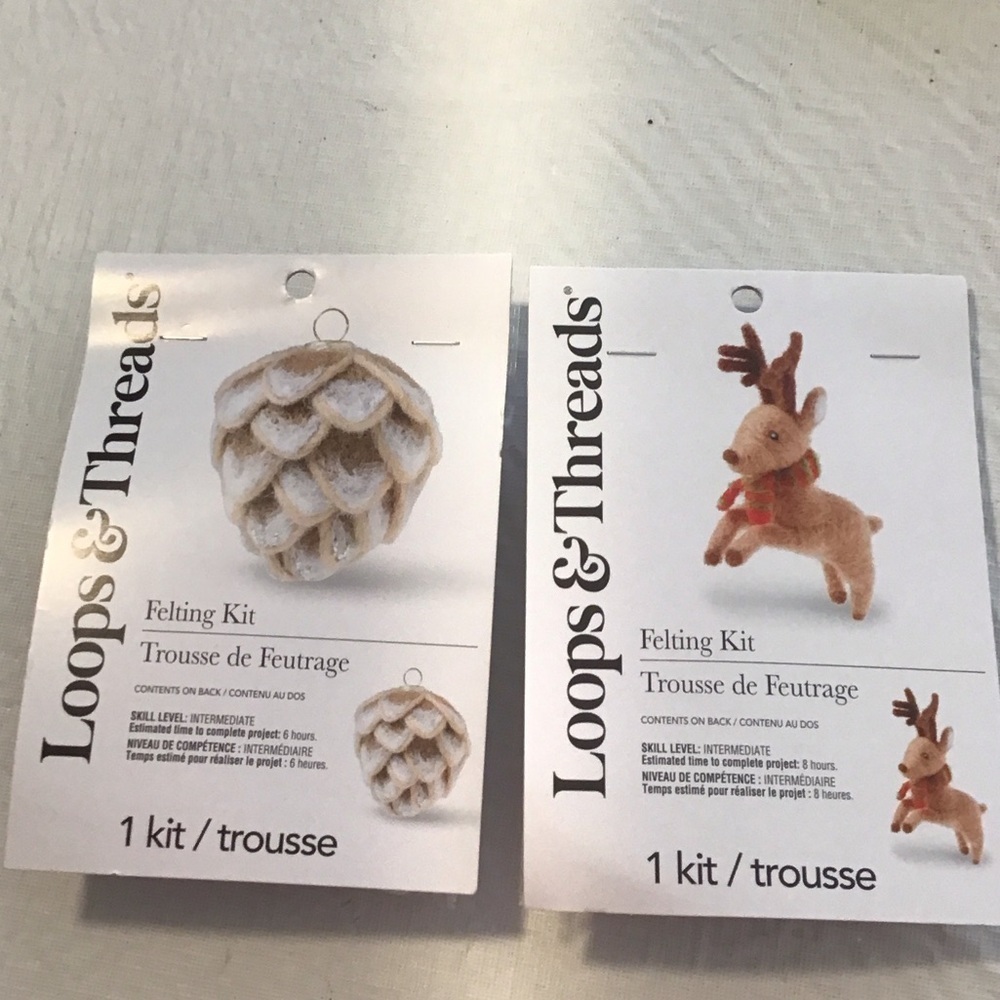2 Felting Kit - Cream and Brown